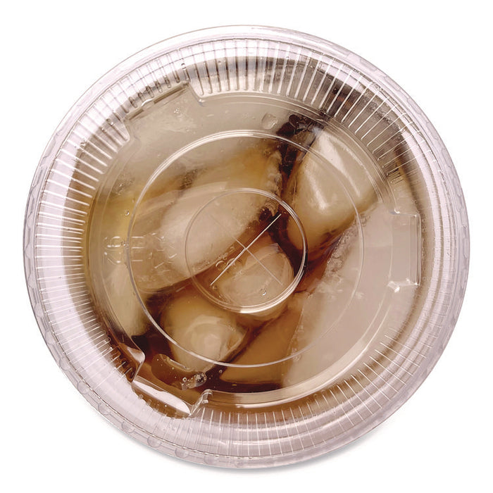 PET Cold Cup Straw-Slot Lids, Fits 9 oz to 10 oz Cold Cups, Plastic, Clear, 1,000/Carton