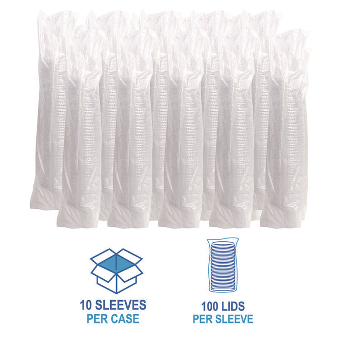PET Cold Cup Straw-Slot Lids, Fits 9 oz Squat/12 oz Cold Cups, Plastic, Clear, 1,000/Carton