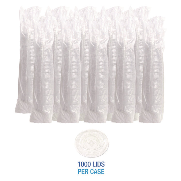 PET Cold Cup Straw-Slot Lids, Fits 9 oz Squat/12 oz Cold Cups, Plastic, Clear, 1,000/Carton