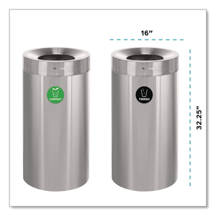 27 Gallon Stainless Steel Compost Bin and Trash Can, Brushed Stainless Steel