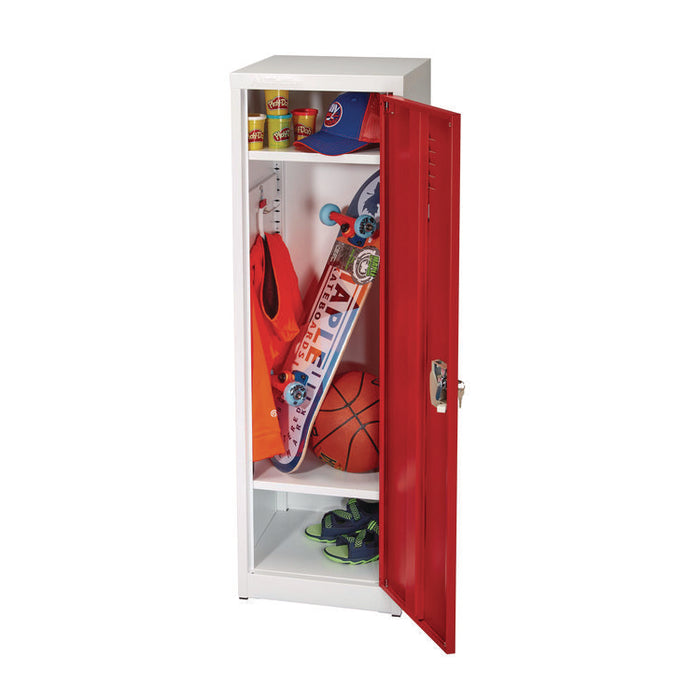 Steel Storage Locker, 1 Compartment, 15 x 15 x 48, Red