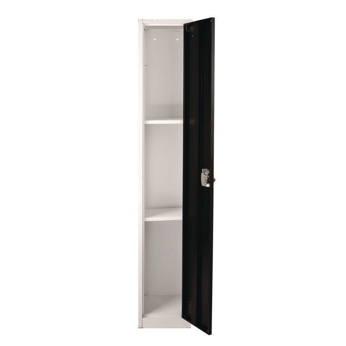 Steel Storage Locker, 1 Compartment, 12 x 12 x 72, Black