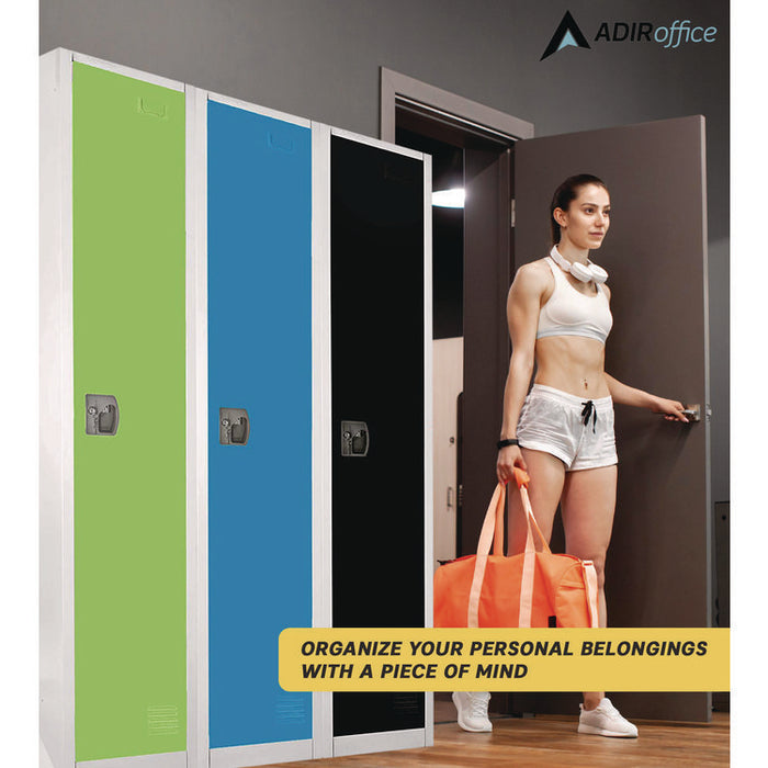 Steel Storage Locker, 1 Compartment, 12 x 12 x 72, Blue