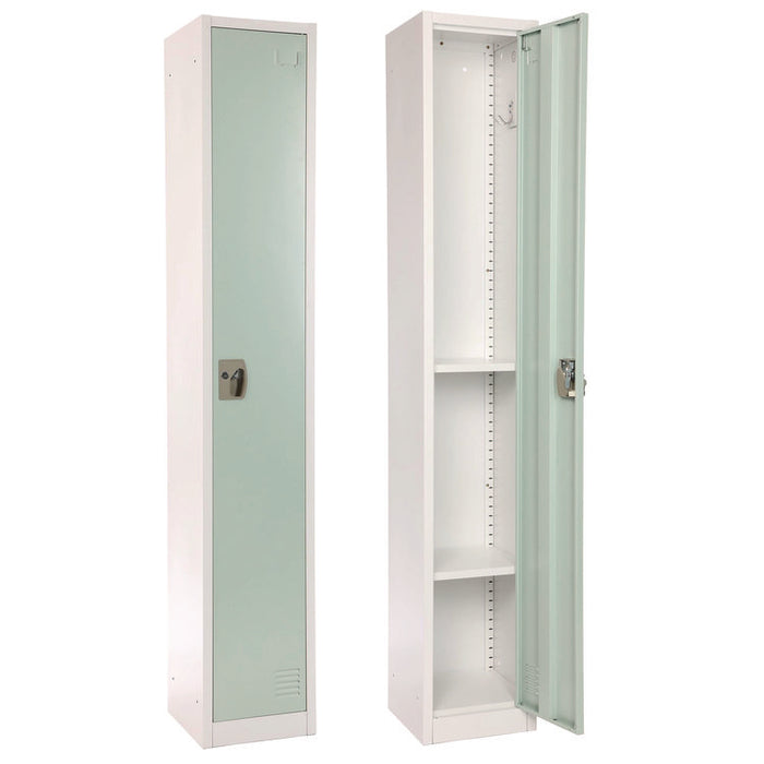 Steel Storage Locker, 1 Compartment, 12 x 12 x 72, Misty Green
