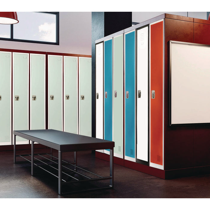 Steel Storage Locker, 1 Compartment, 12 x 12 x 72, Misty Green