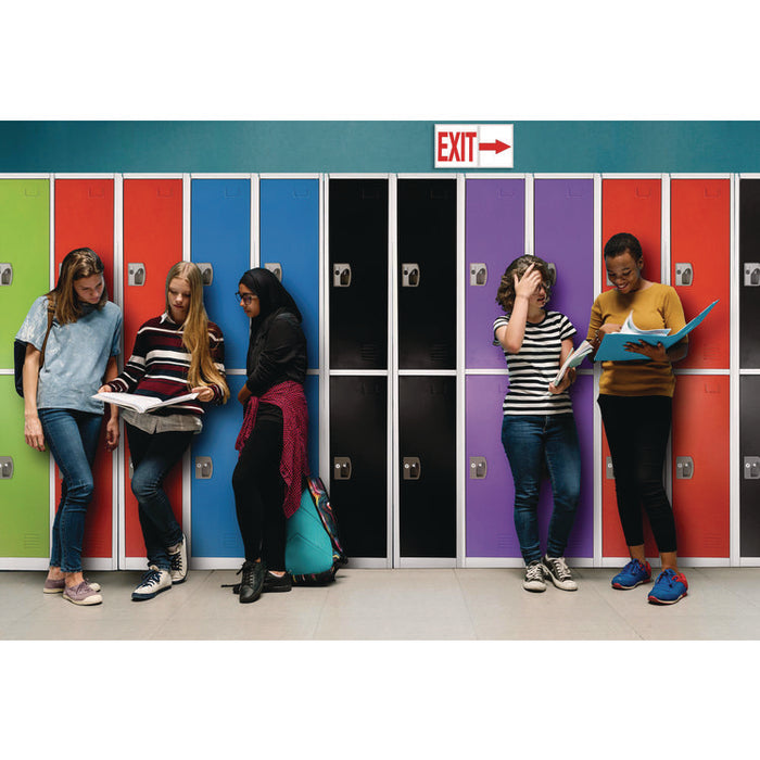 Steel Storage Locker, 2 Compartment, 12 x 12 x 72, Blue