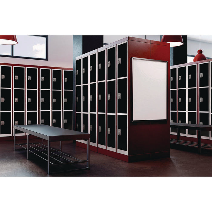 Steel Storage Locker, 3 Compartment, 12 x 12 x 72, Black