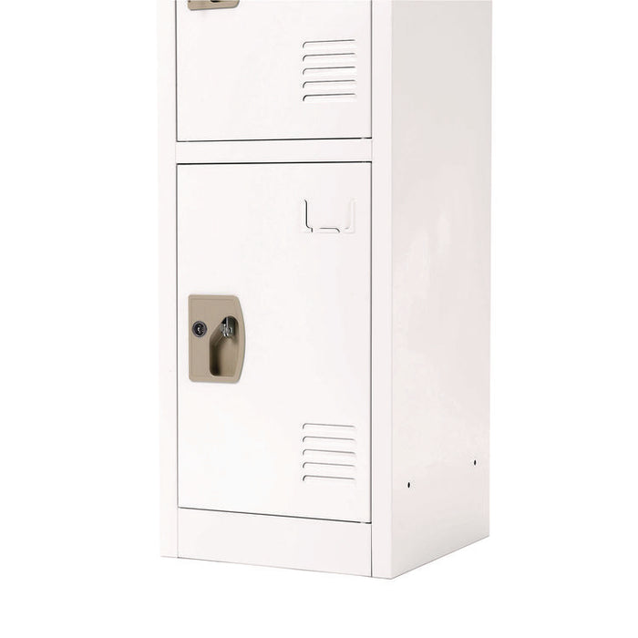 Steel Storage Locker, 4 Compartment, 12 x 12 x 72, White
