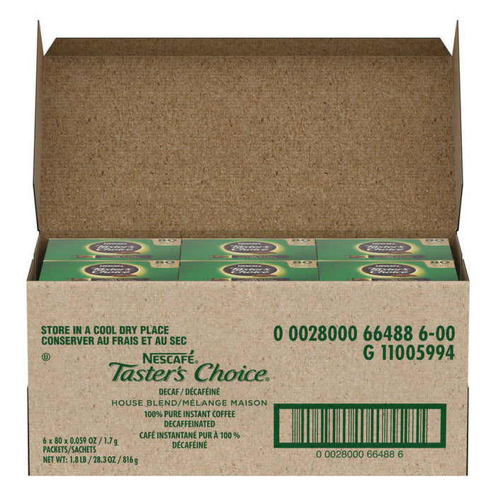 Taster's Choice Stick Pack, Decaf, 0.06 oz, 80/Box, 6 Boxes/Carton