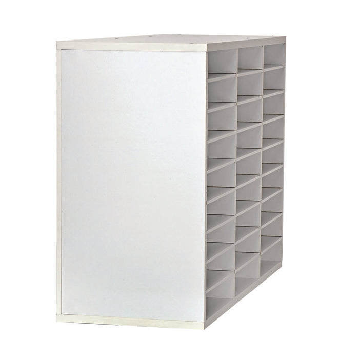 Wooden 27 Compartment Literature Organizer, 27 Sections, Letter Size, 31.49 x 11.81 x 21.65, White