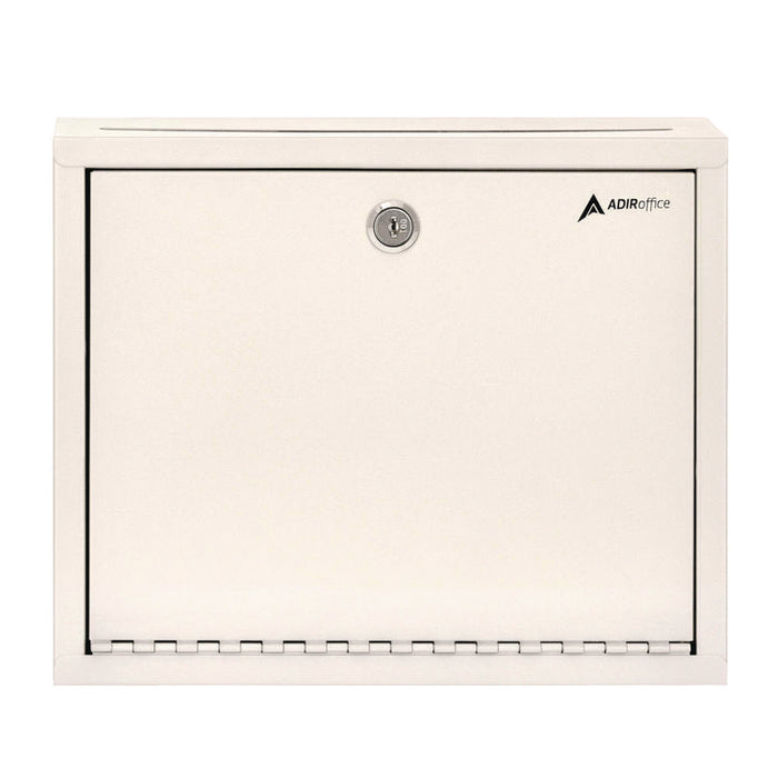 Large Size Steel Multi-Purpose Secure Drop Box, 12 x 3 x 10, White