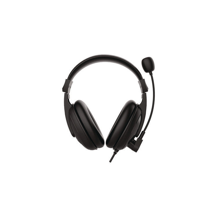 Deluxe Multimedia Stereo USB Headset with Adjustable Boom Microphone, Over the Head, Binaural
