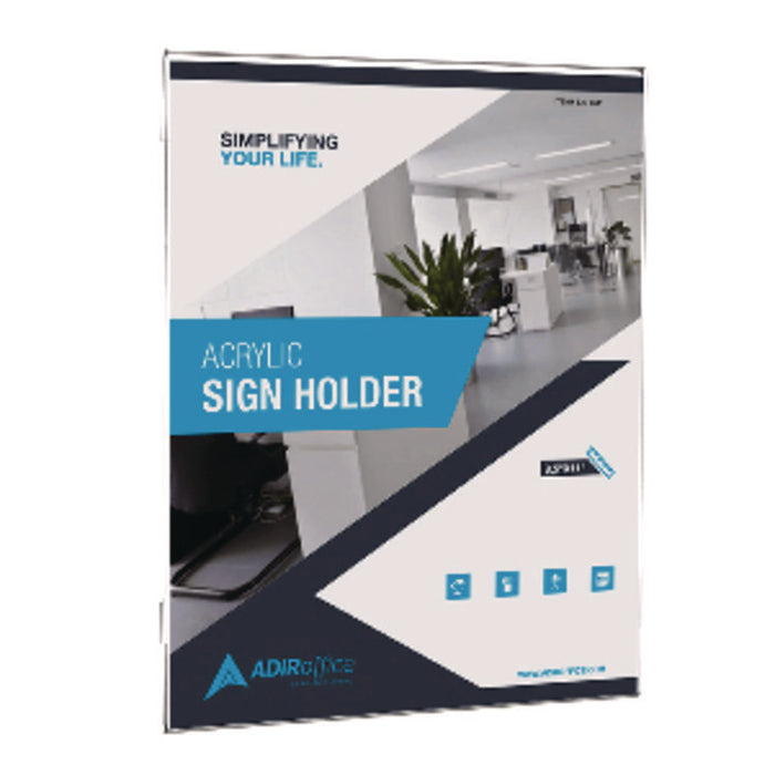 Wall Mount Side-Loading Acrylic Sign Holders, 8 x 11, Clear Frame, 6/Pack