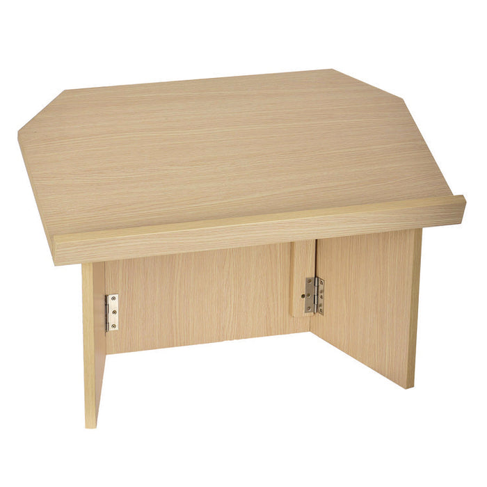 Foldable Tabletop Podium Lectern Speaker Stand, 27 x 16 x 19, Medium Oak