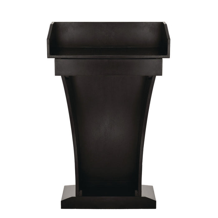 Wood Stand-Up Podium Lectern Speaker Stand with Drawer and Storage Area, 27.55 x 14 x 43.3, Black