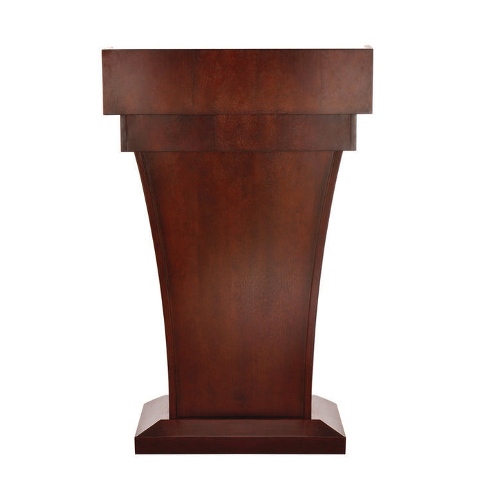 Wood Stand-Up Podium Lectern Speaker Stand with Drawer and Storage Area, 27.55 x 14 x 43.3, Cherry