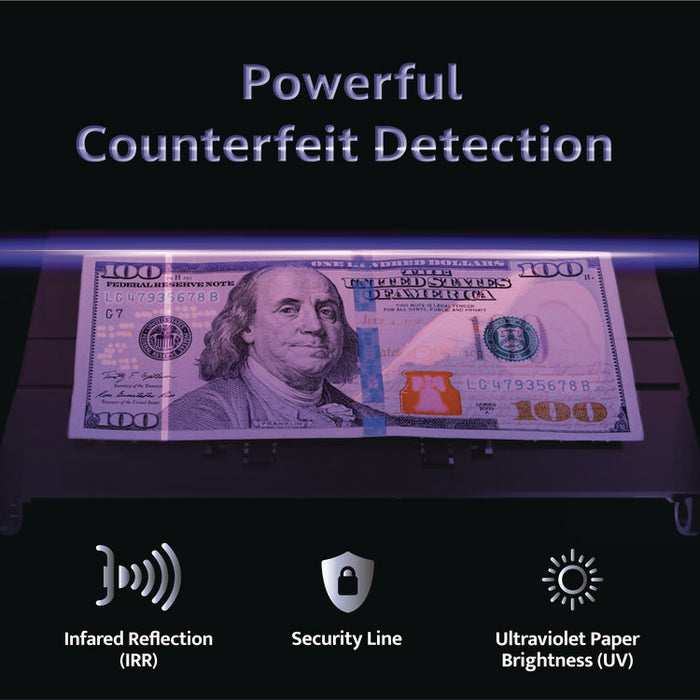 5520UV/MG Cash Counter, 1,300 bills/min, 9.7" x 11.5" x 7.5", Gray