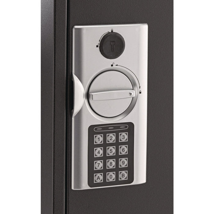 Steel Digital Lock Key Cabinet, 60-Key, 13 x 2.6 x 17, Stainless Steel 304, Black