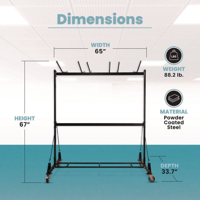 Folding Chair and Table Combo Cart, Metal, 600 lb Capacity, 33.7 x 65 x 67, Black