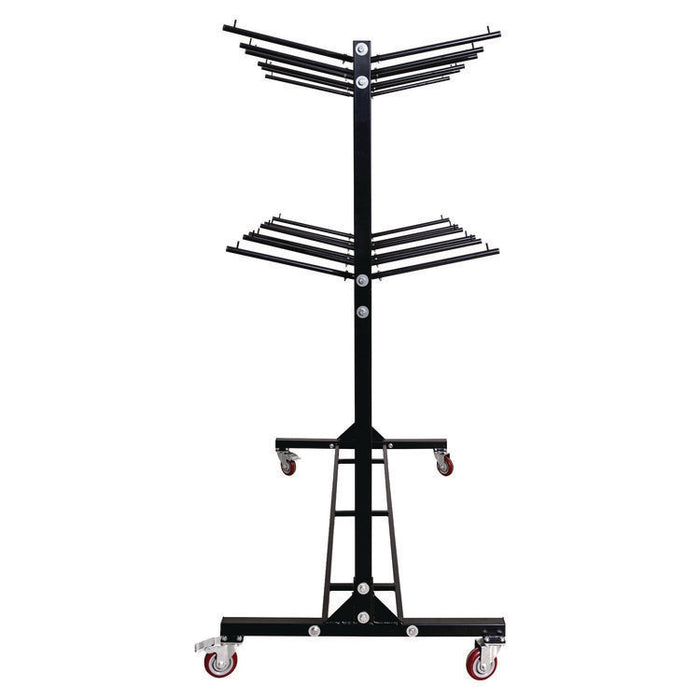 Steel Folding Chair Two-Tier Utility Cart, Metal, 1,000 lb Capacity, 33 x 65 x 68.5, Black