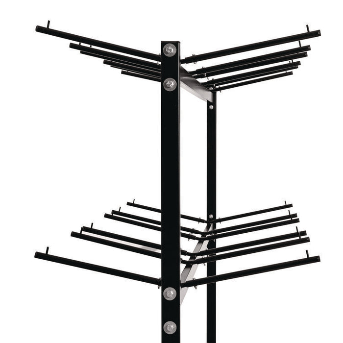 Steel Folding Chair Two-Tier Utility Cart, Metal, 1,000 lb Capacity, 33 x 65 x 68.5, Black