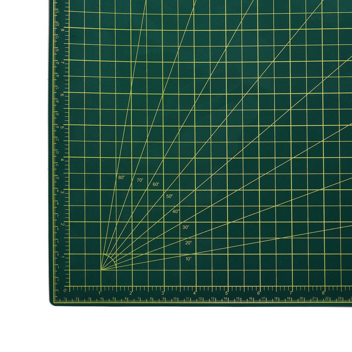 Reversible Self Healing Cutting Mat, 1" Grid with Guide Angles, 30" x 42", Green/Black