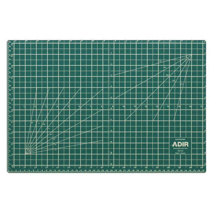 Reversible Self Healing Cutting Mat, 1" Grid with Guide Angles, 36" x 48", Green/Black