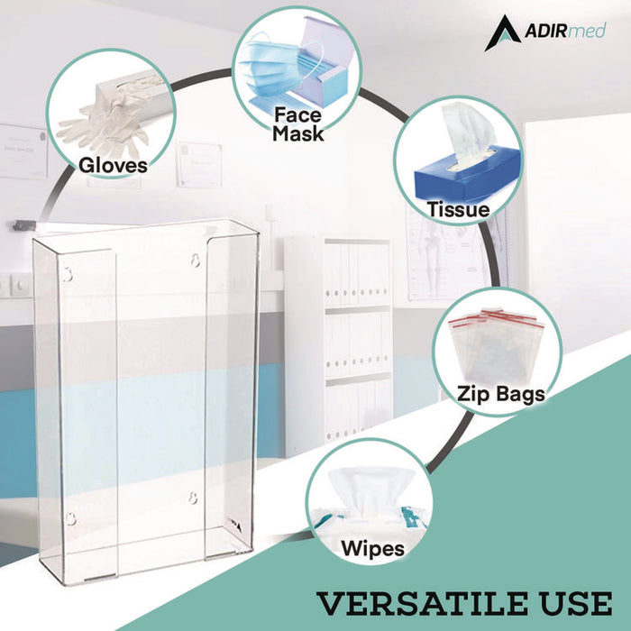 Acrylic Glove Dispenser, Triple Box Capacity, 10.2 x 3.5 x 16.1, Clear