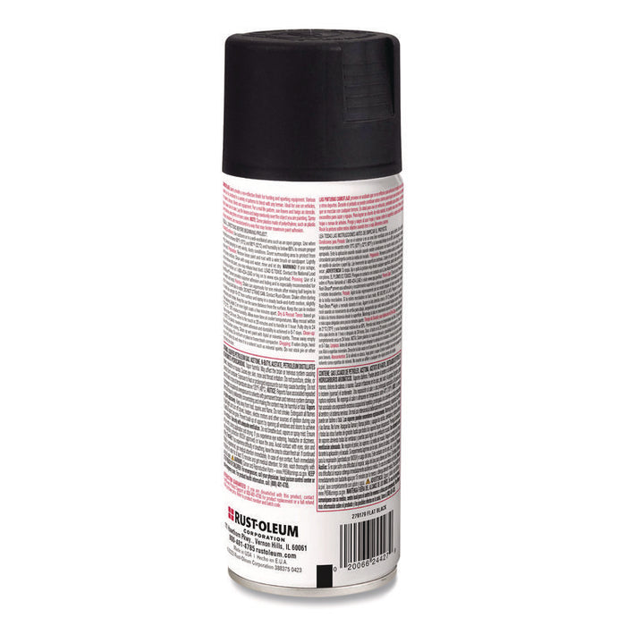 Camouflage Spray Paint, Flat Black, 12 oz Aerosol Can, 6/Carton