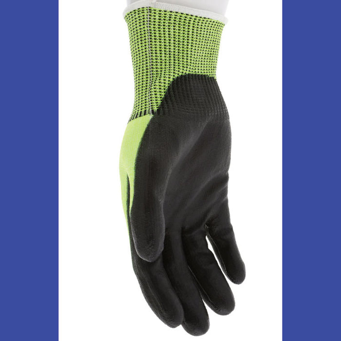 Cut Pro 9277PU Gloves, 10" Long, Medium, Black/Lime, 12 Pairs