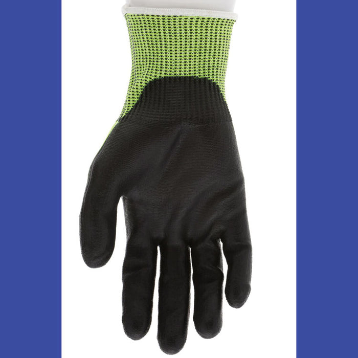 Cut Pro 9277PU Gloves, 10" Long, Medium, Black/Lime, 12 Pairs