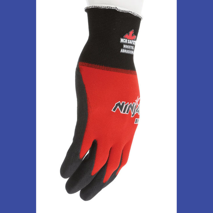 Ninja BNF N96970 Gloves, 10" Long, X-Large, Black/Red, 12 Pairs