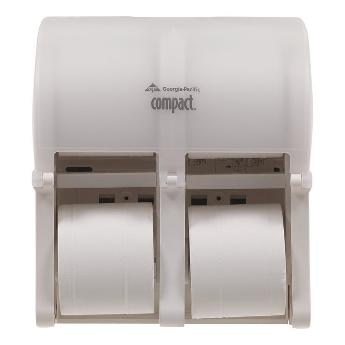 Compact Quad Vertical Four-Roll Coreless Tissue Dispenser, 12.06 x 8 x 14.44, White