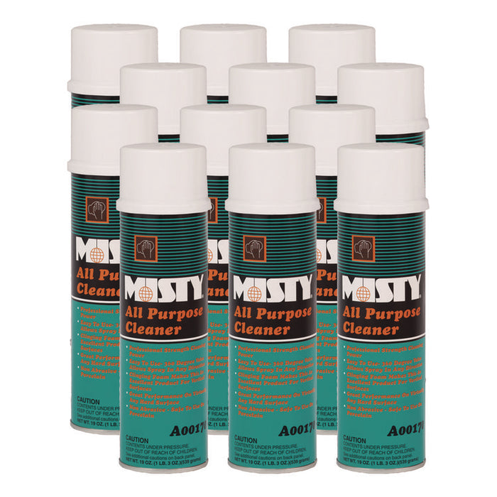 All-Purpose Cleaner, Mint Scent, 19 oz Aerosol Spray, 12/Carton