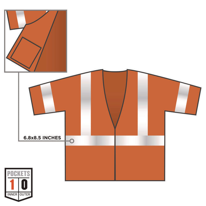 GloWear 8310HL Type R Class 3 Economy Mesh Vest, Polyester, Large to X-Large, Orange