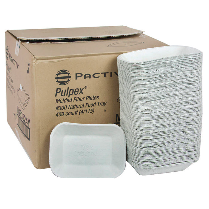 EarthChoice Pulpex Steep Wall Food Tray, 9.1 x 6.9 x 1.75, Natural, Paper, 460/Carton