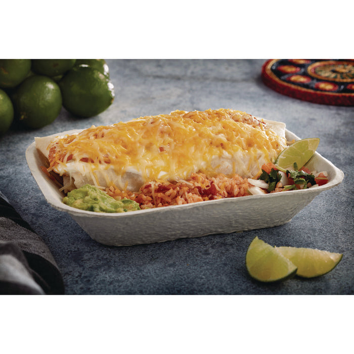 EarthChoice Pulpex Steep Wall Food Tray, 9.1 x 6.9 x 1.75, Natural, Paper, 460/Carton