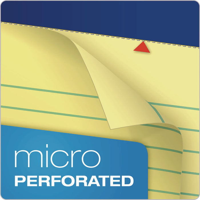 Perforated Writing Pads, Wide/Legal Rule, (50) Canary 8.5 x 14 Sheets, Dozen