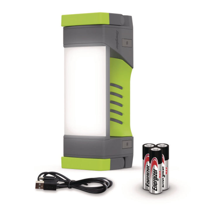 Pro Series Work Light, Rechargeable Lithium Ion Battery/3 AA Batteries (Included), Gray/Green