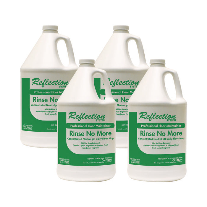 Rinse-No-More Floor Cleaner, Lemon Scent, 1 gal, Bottle, 4/Carton