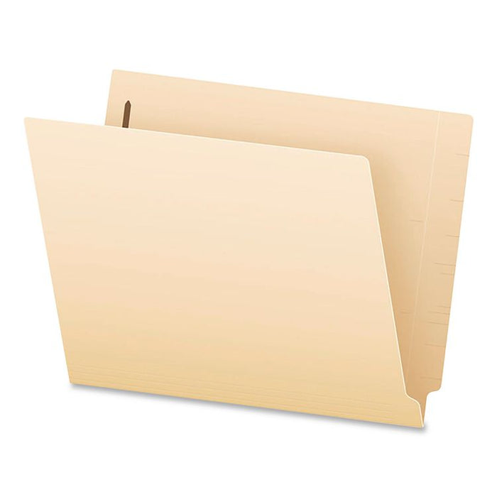 SmartShield End Tab Fastener Folders, Straight Tab, 1 Fastener, Letter Size, Manila, 50/Box
