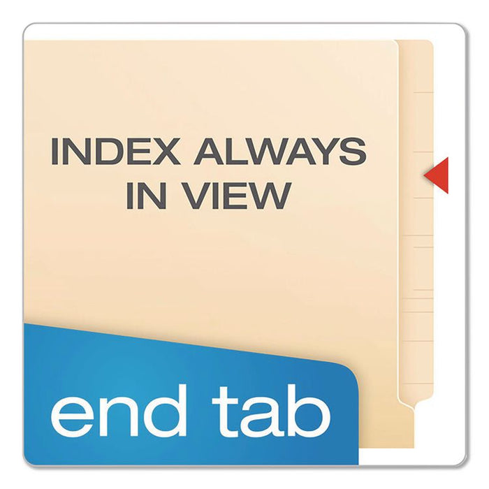 SmartShield End Tab Fastener Folders, Straight Tab, 1 Fastener, Letter Size, Manila, 50/Box