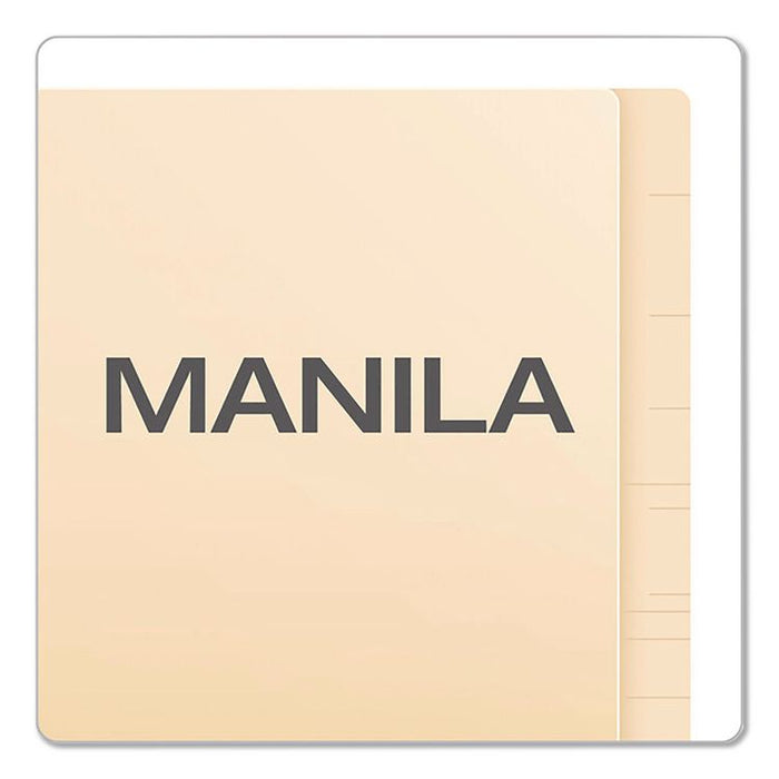SmartShield End Tab Fastener Folders, Straight Tab, 1 Fastener, Letter Size, Manila, 50/Box