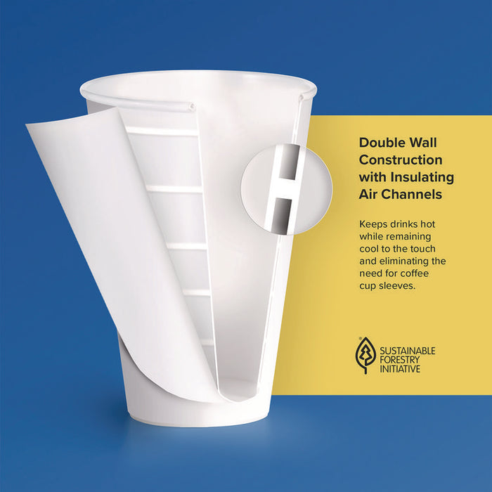 Thermoguard Insulated Paper Hot Cups, 8 oz, White Sustainable Forest Design, 1,000/Carton