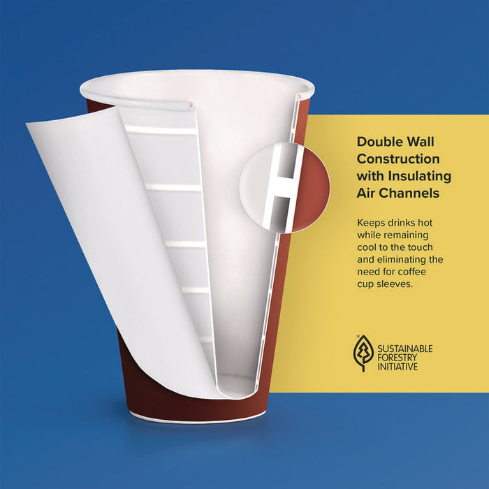 Thermoguard Insulated Paper Hot Cups, 20 oz, Steam Print Design, 600/Carton