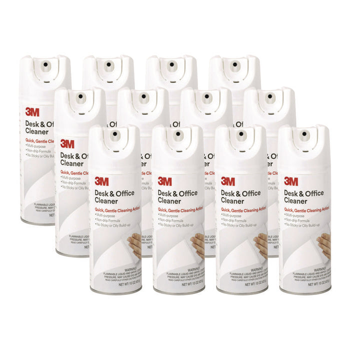 Desk and Office Spray Cleaner, Unscented, 15 oz Aerosol Spray, 12/Carton