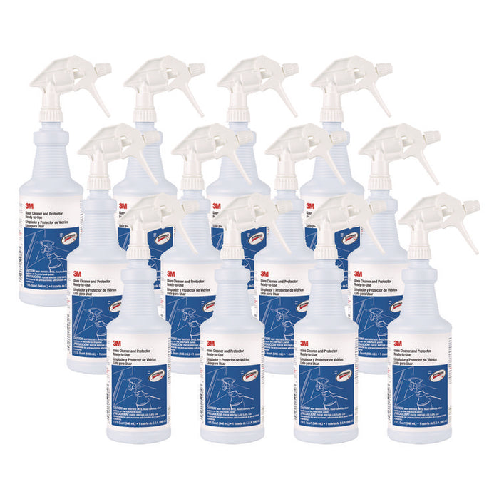 Ready-to-Use Glass Cleaner with Scotchgard, 32 oz Spray Bottle, 12/Carton
