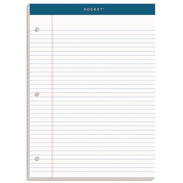 Double Docket Ruled Pads with Extra Sturdy Back, Medium/College Rule, (100) White 8.5 x 11 Sheets