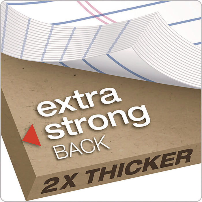 Double Docket Ruled Pads with Extra Sturdy Back, Medium/College Rule, (100) White 8.5 x 11 Sheets