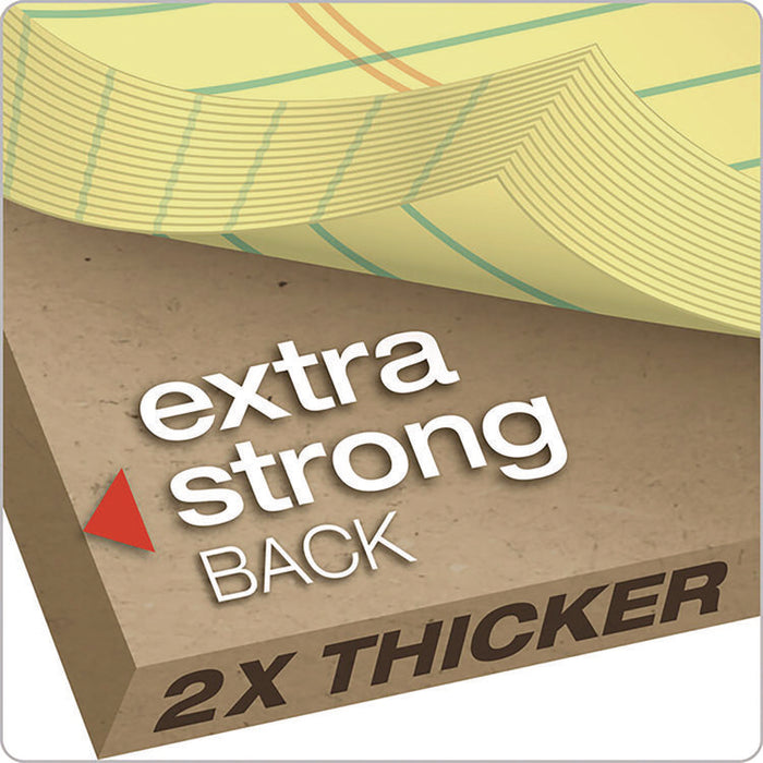 Double Docket Ruled Pads with Extra Sturdy Back, Medium/College Rule, (100) Canary Yellow 8.5 x 11 Sheets